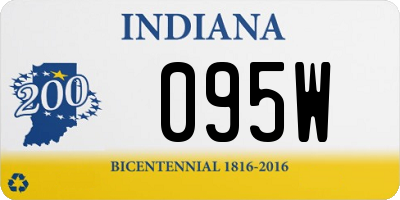 IN license plate 095W
