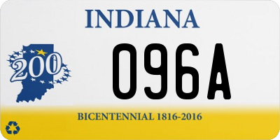 IN license plate 096A