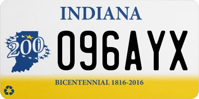 IN license plate 096AYX