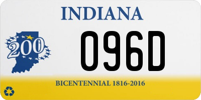 IN license plate 096D