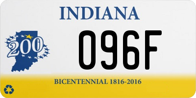 IN license plate 096F