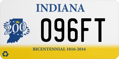 IN license plate 096FT