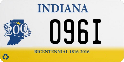 IN license plate 096I