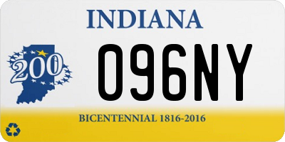 IN license plate 096NY