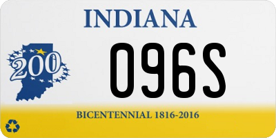 IN license plate 096S