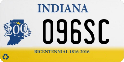 IN license plate 096SC