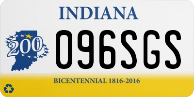 IN license plate 096SGS
