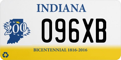 IN license plate 096XB