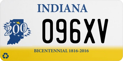 IN license plate 096XV