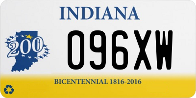 IN license plate 096XW