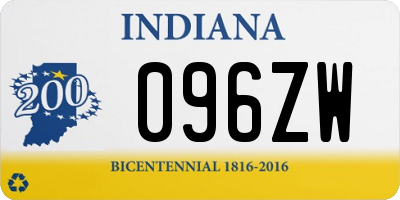 IN license plate 096ZW