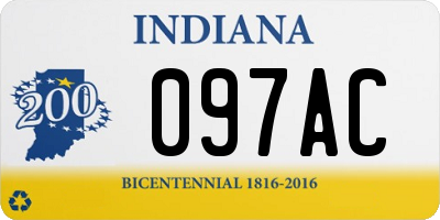 IN license plate 097AC