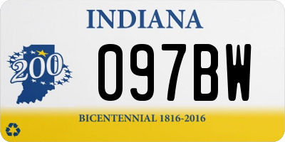 IN license plate 097BW