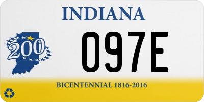 IN license plate 097E