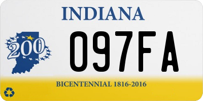 IN license plate 097FA