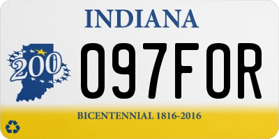 IN license plate 097FOR