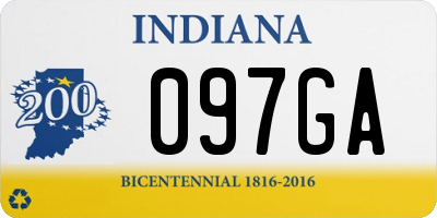 IN license plate 097GA