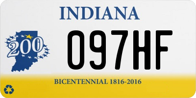 IN license plate 097HF