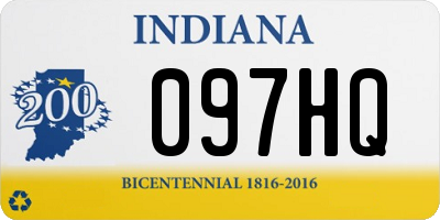 IN license plate 097HQ