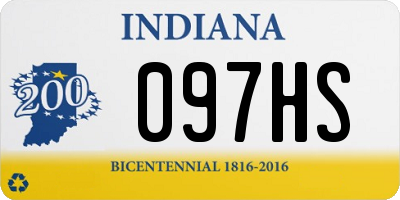 IN license plate 097HS