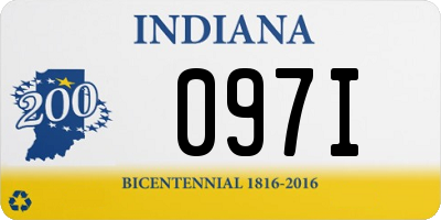 IN license plate 097I