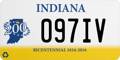 IN license plate 097IV