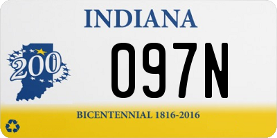 IN license plate 097N
