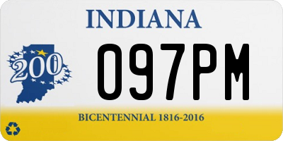 IN license plate 097PM