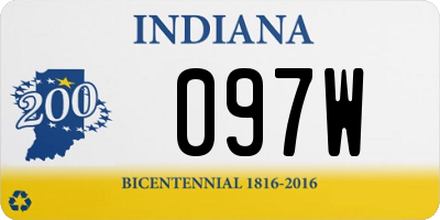 IN license plate 097W