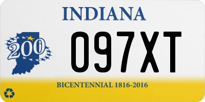 IN license plate 097XT