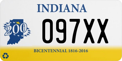 IN license plate 097XX