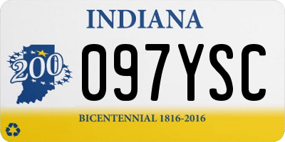 IN license plate 097YSC