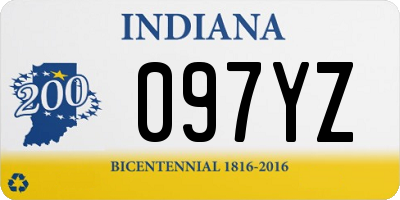 IN license plate 097YZ