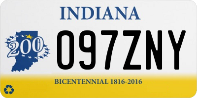 IN license plate 097ZNY