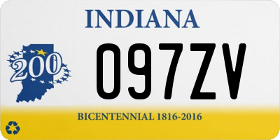 IN license plate 097ZV