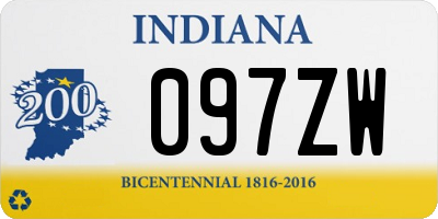 IN license plate 097ZW