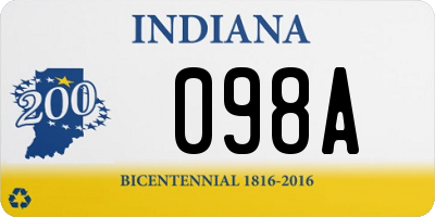 IN license plate 098A