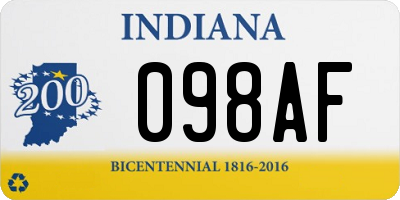 IN license plate 098AF