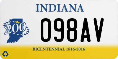 IN license plate 098AV