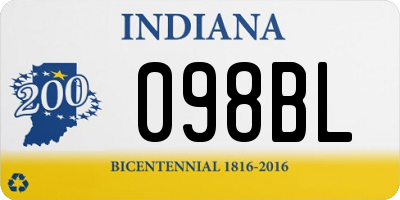 IN license plate 098BL