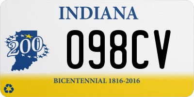 IN license plate 098CV