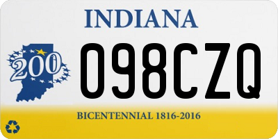 IN license plate 098CZQ