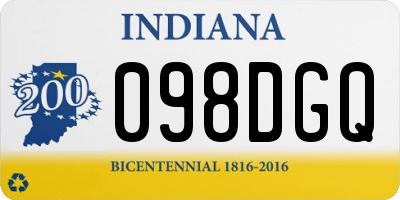 IN license plate 098DGQ