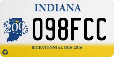 IN license plate 098FCC