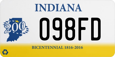 IN license plate 098FD
