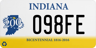 IN license plate 098FE