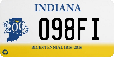 IN license plate 098FI