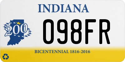 IN license plate 098FR