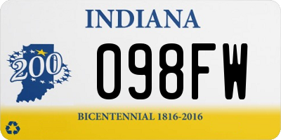 IN license plate 098FW