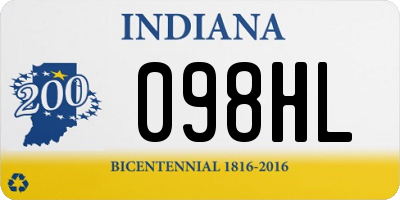 IN license plate 098HL
